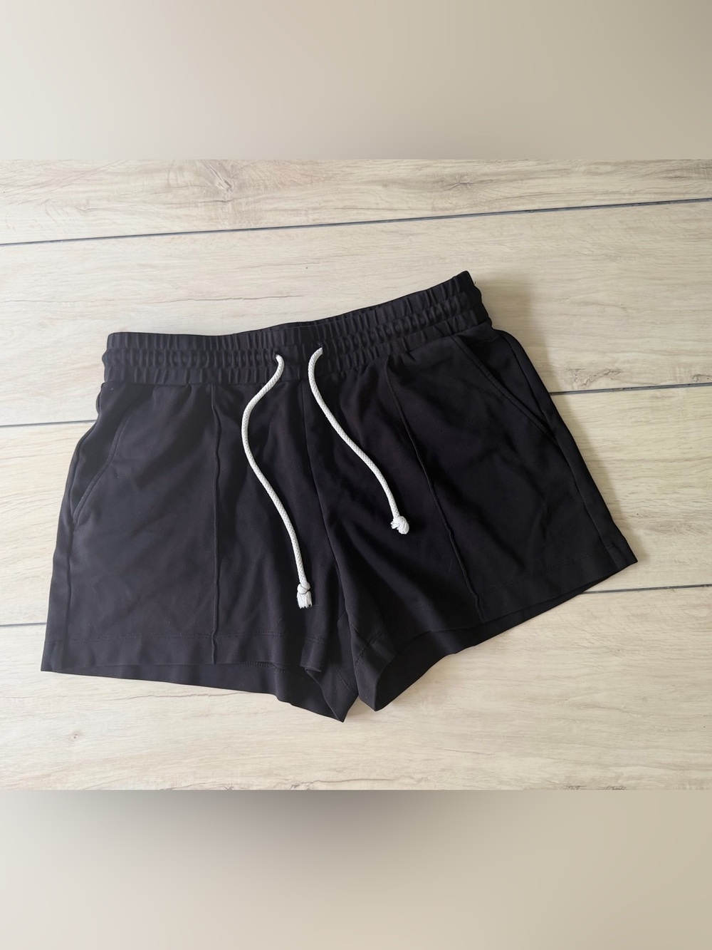 LOFT Black Drawstring Lounge Pocket Shorts Small Athleisure Beach Linen